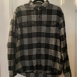 American Eagle Outfitters Black and White Plaid Shirt